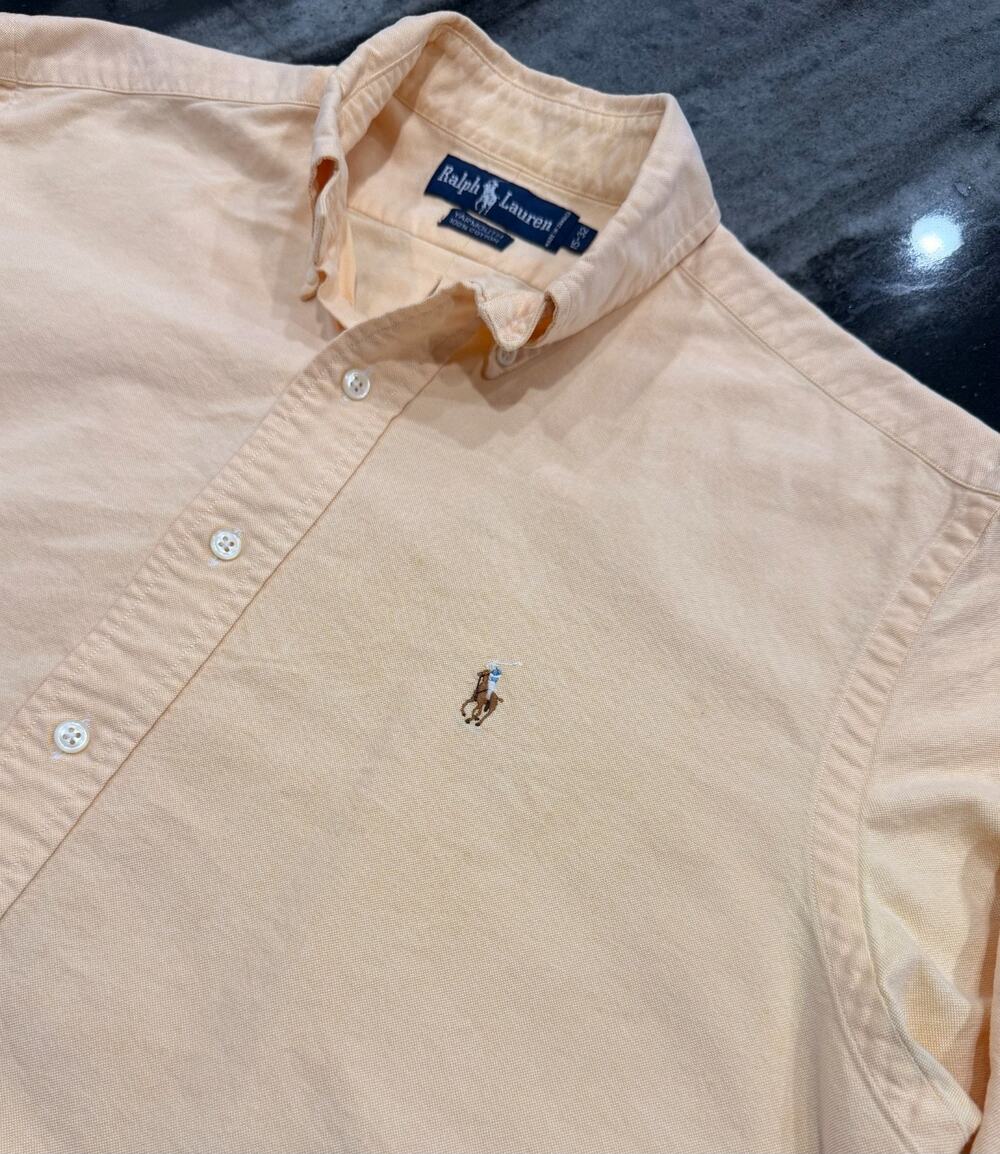 Vintage Ralph Lauren Yarmouth Mens 15 32 Peach Oxford Pony Button Down Shirt